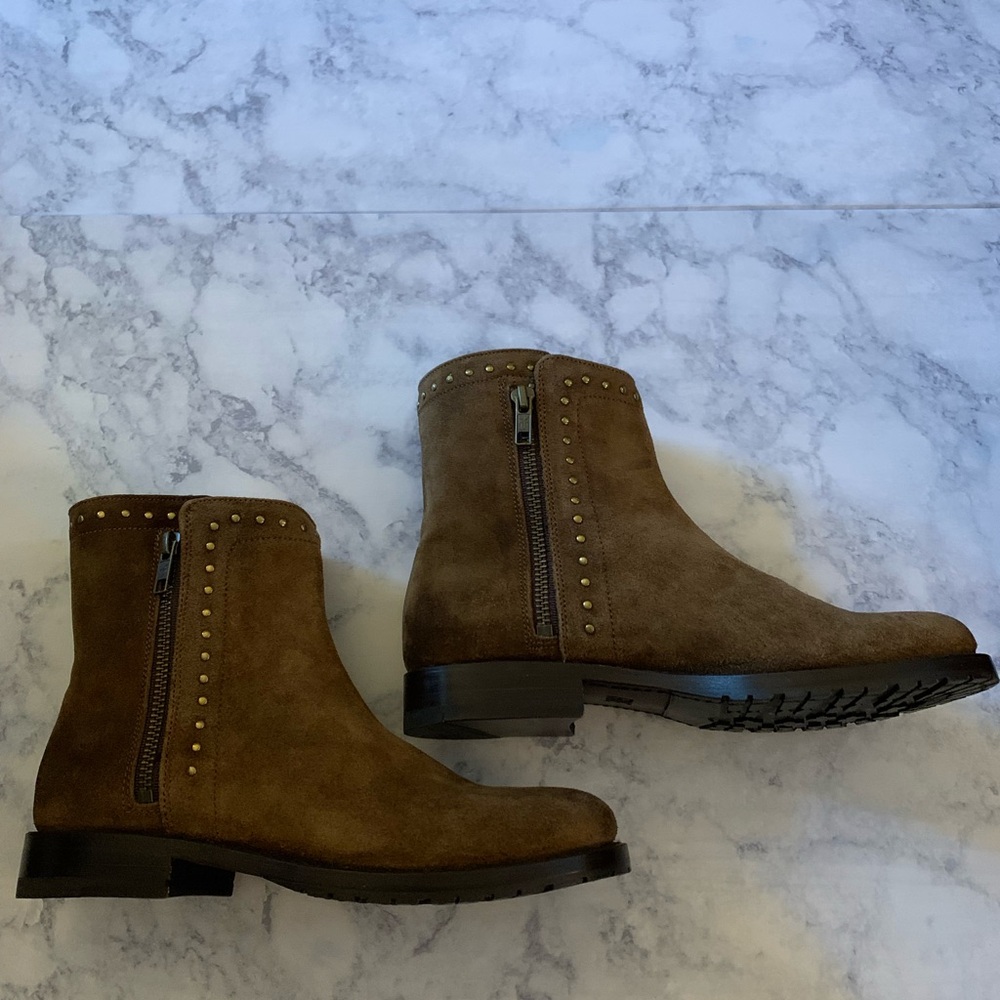 Frye Natalie Stud Double Zip Ankle Boots - Picture 2 of 6